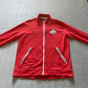 Ohio State Buckeyes Nike Dri-Fit Full Zip Hoodie Men Large Red NCAA Football